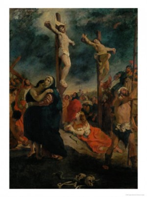 Oil delacroix, eugene Painting - Crucifixion, 1835 by Delacroix, Eugene