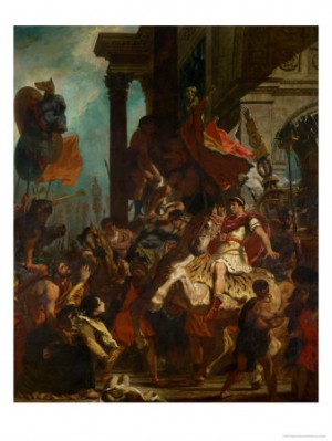 Oil delacroix, eugene Painting - Emperor Trajan's Justice, 1840 by Delacroix, Eugene