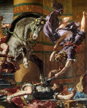  Photograph - Heliodoros Driven from the Temple (detail)   1854-61 by Delacroix, Eugene