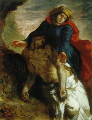 Oil delacroix, eugene Painting - Pieta c. 1850 by Delacroix, Eugene