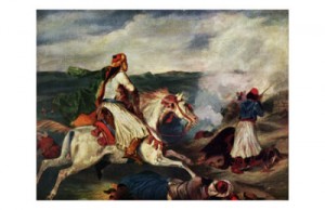 Oil delacroix, eugene Painting - Sce`ne de la Guerre En Gre`ce by Delacroix, Eugene