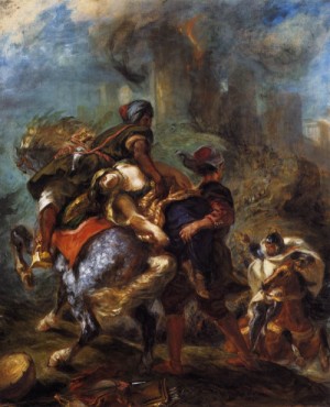 Oil delacroix, eugene Painting - The Abduction of Rebecca   1846 by Delacroix, Eugene