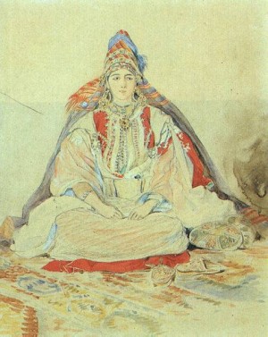 Oil delacroix, eugene Painting - The Jewish Bride of Tangier 1832 by Delacroix, Eugene