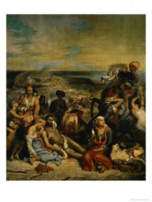 Oil delacroix, eugene Painting - The Massacre of Chios,1824 by Delacroix, Eugene