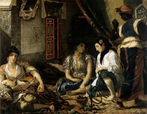 Oil delacroix, eugene Painting - The Women of Algiers  1834 by Delacroix, Eugene