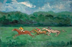 Oil dongen, kees van ar Painting - Course de chevaux by Dongen, Kees van AR