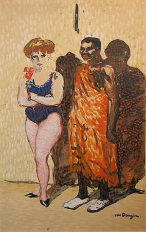 Oil dongen, kees van ar Painting - Les Artistes du Cirque by Dongen, Kees van AR