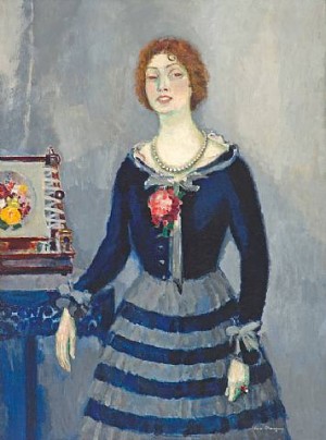 Oil portrait Painting - Portrait de Mme Desjardins by Dongen, Kees van AR
