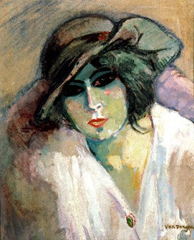 Oil woman Painting - Woman in a Green Hat 1905 by Dongen, Kees van AR