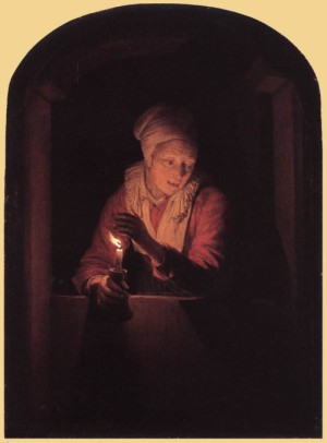  Photograph - Old Woman with a Candle   1661 by Dou, Gerrit
