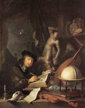 Oil dou, gerrit Painting - Painter in his Studio  1647 by Dou, Gerrit