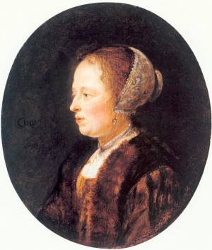 Oil dou, gerrit Painting - Portrait of a Woman  1635-40 by Dou, Gerrit