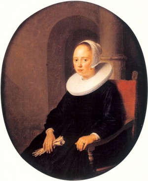 Oil woman Painting - Portrait of a Woman    1642-46 by Dou, Gerrit