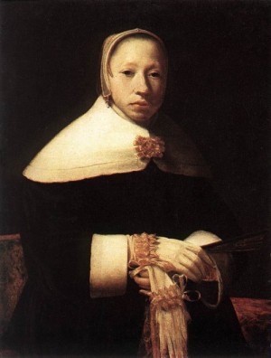 Oil woman Painting - Portrait of a Woman by Dou, Gerrit