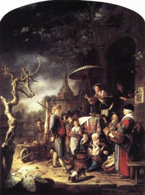 Oil dou, gerrit Painting - The Quack   1652 by Dou, Gerrit