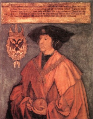 Oil durer, albrecht Painting - Emperor Maximilian I   1519 by Durer, Albrecht