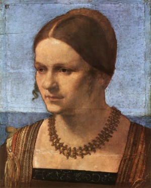 Oil durer, albrecht Painting - Portrait of a Venetian Woman   1506-07 by Durer, Albrecht