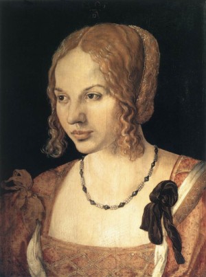 Oil woman Painting - Portrait of a Young Venetian Woman   1505 by Durer, Albrecht