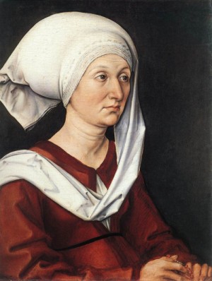 Oil portrait Painting - Portrait of Barbara Durer   1490 by Durer, Albrecht