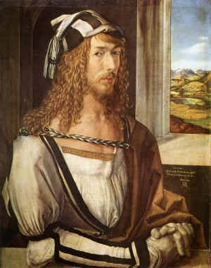Oil durer, albrecht Painting - Self-Portrait at 26   1498 by Durer, Albrecht