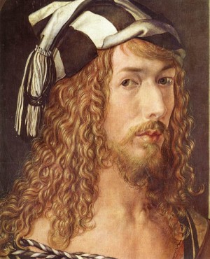 Oil portrait Painting - Self-Portrait at 26 (detail)  1498 by Durer, Albrecht