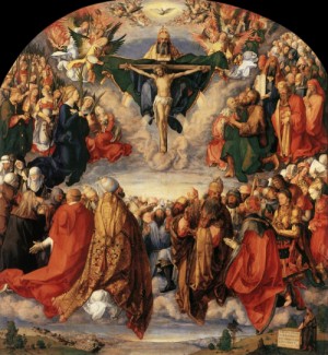 Oil durer, albrecht Painting - The Adoration of the Trinity   1511 by Durer, Albrecht