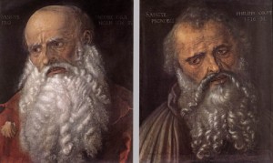 Oil durer, albrecht Painting - The Apostles Philip and James    1516 by Durer, Albrecht
