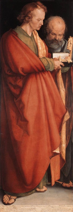Oil durer, albrecht Painting - The Four Holy Men    1526 by Durer, Albrecht
