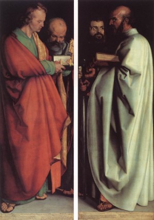 Oil durer, albrecht Painting - The Four Holy Men   1526 by Durer, Albrecht