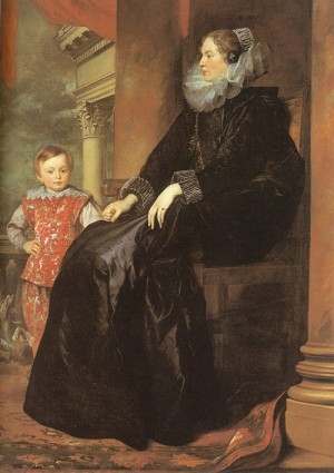 Oil dyck, anthony van Painting - Genoese Noblewoman with her Son   1626 by Dyck, Anthony van