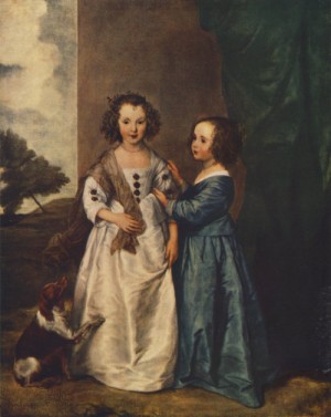 Photograph - Portrait of Philadelphia and Elisabeth Cary    1635-38 by Dyck, Anthony van