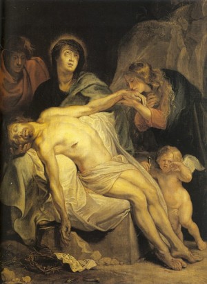  Photograph - The Lamentation   1618-20 by Dyck, Anthony van