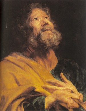 Oil dyck, anthony van Painting - The Penitent Apostle Peter   1617-18 by Dyck, Anthony van