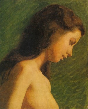 Oil eakins, thomas Painting - Study of a Girl's Head  1868-69 by Eakins, Thomas