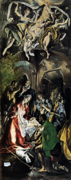 Oil el greco Painting - Adoration of the Shepherds  1596-1600 by El Greco