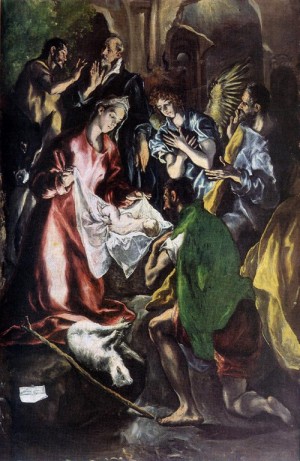 Oil el greco Painting - Adoration of the Shepherds    1596-1600 by El Greco