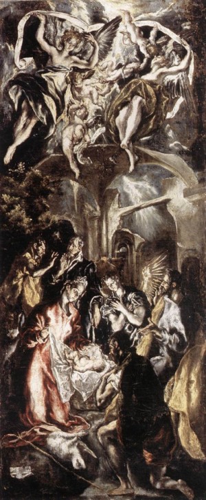 Oil el greco Painting - Adoration of the Shepherds   1596-1600 by El Greco