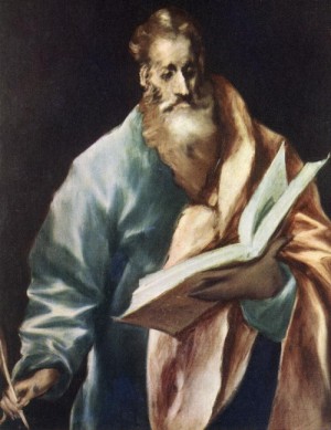 Oil el greco Painting - Apostle St Matthew   1610-14 by El Greco