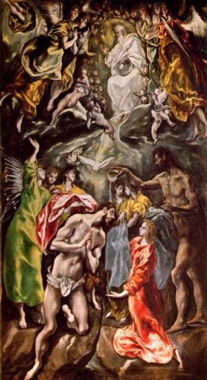  Photograph - Baptism of Christ    1608-14 by El Greco