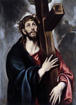 Oil el greco Painting - Christ Carrying the Cross   1580s by El Greco