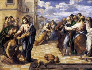  Photograph - Christ Healing the Blind  c. 1567 by El Greco