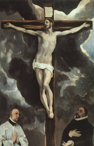  Photograph - Christ on the Cross Adored by Donors    1585-90 by El Greco