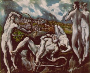 Oil el greco Painting - Laocoon  1608-1614 by El Greco