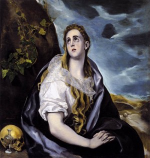 Oil el greco Painting - Mary Magdalen in Penitence     1578-80 by El Greco