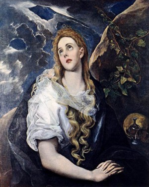 Oil el greco Painting - Mary Magdalen in Penitence  1580-85 by El Greco