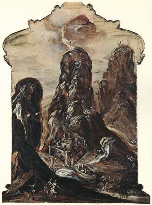 Oil el greco Painting - Mount Sinai  1568 by El Greco
