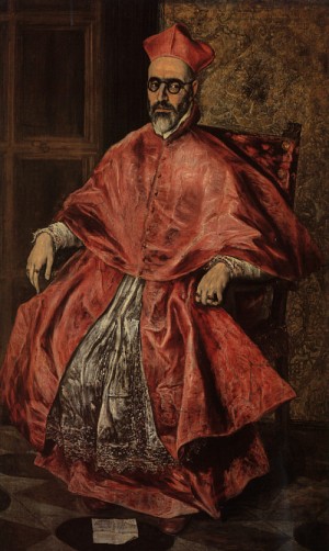 Oil el greco Painting - Portrait of a Cardinal by El Greco
