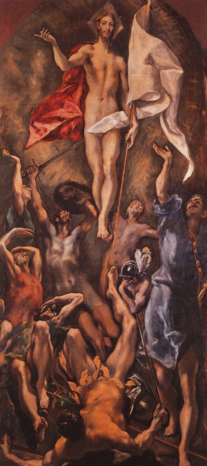 Oil el greco Painting - Resurrection 1584-94 by El Greco