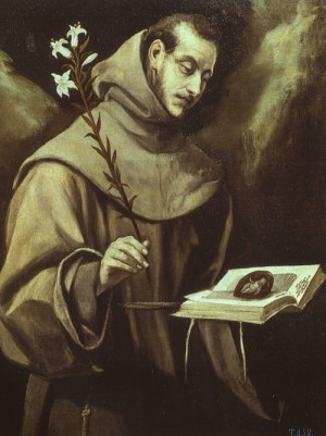 Oil el greco Painting - St. Anthony of Padua by El Greco