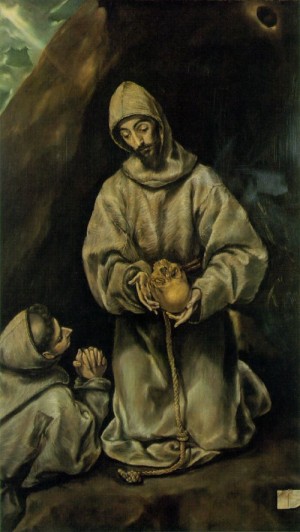 Oil el greco Painting - St. Francis and the lay brother  1597-1603 by El Greco